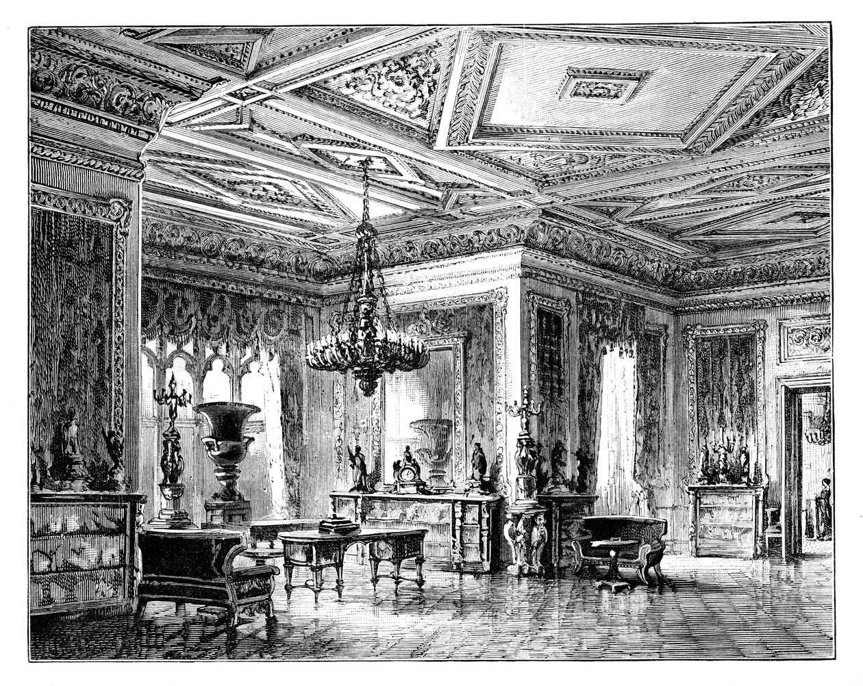 The Green Drawing Room, Windsor Castle, 1888 alkotó: Unbekannt