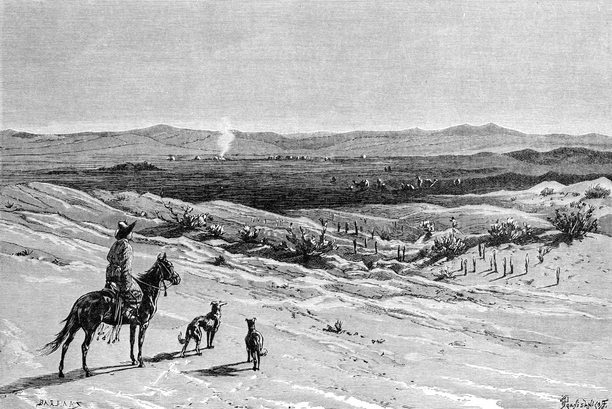 A Kizil-Kum-sivatag, Dussibal Wells, Ázsia, 1895 alkotó: Unbekannt