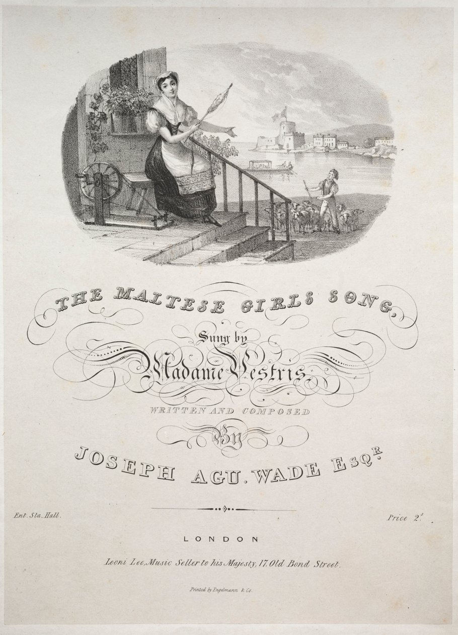 A máltai lányok dala, 1800-as évek. alkotó: Unbekannt