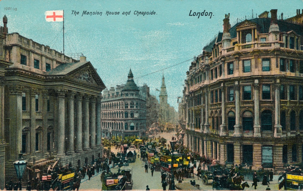 The Mansion House and Cheapside, London, 1910 alkotó: Unbekannt