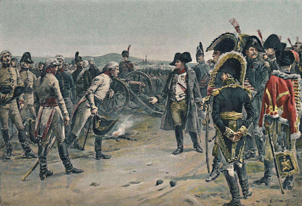 Napóleon és Mack találkozása, 1805, 1896. alkotó: Paul Émile Boutigny