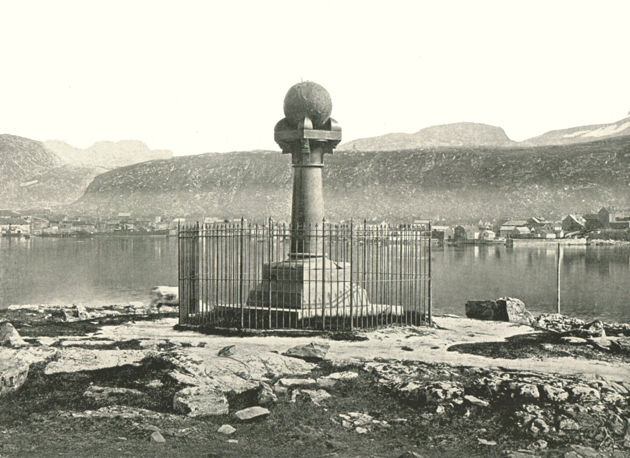 A meridiánoszlop, Hammerfest, Norvégia, 1895. alkotó: Unbekannt