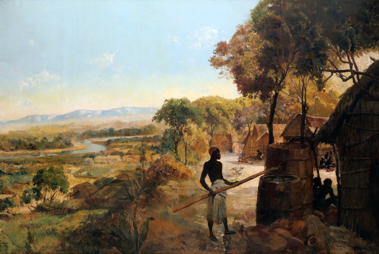A szülőfalu a folyón, 1900 alkotó: Unbekannt