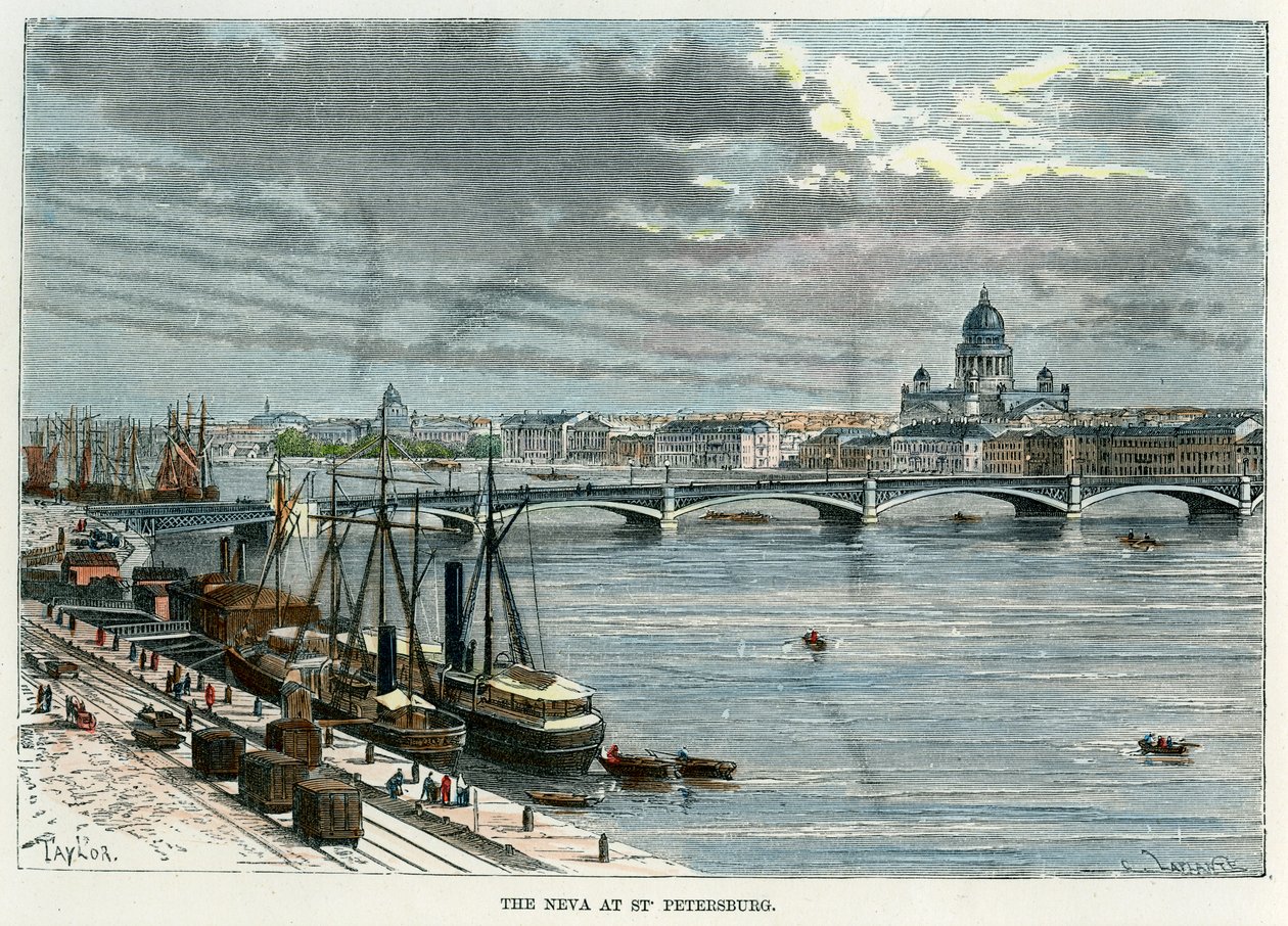 A Néva Szentpéterváron, Oroszország, 1880 alkotó: Unbekannt