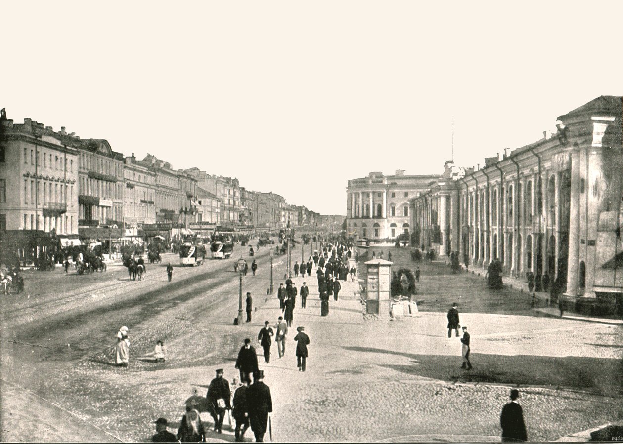 Nyevszkij sugárút, Szentpétervár, Oroszország, 1895. alkotó: Unbekannt