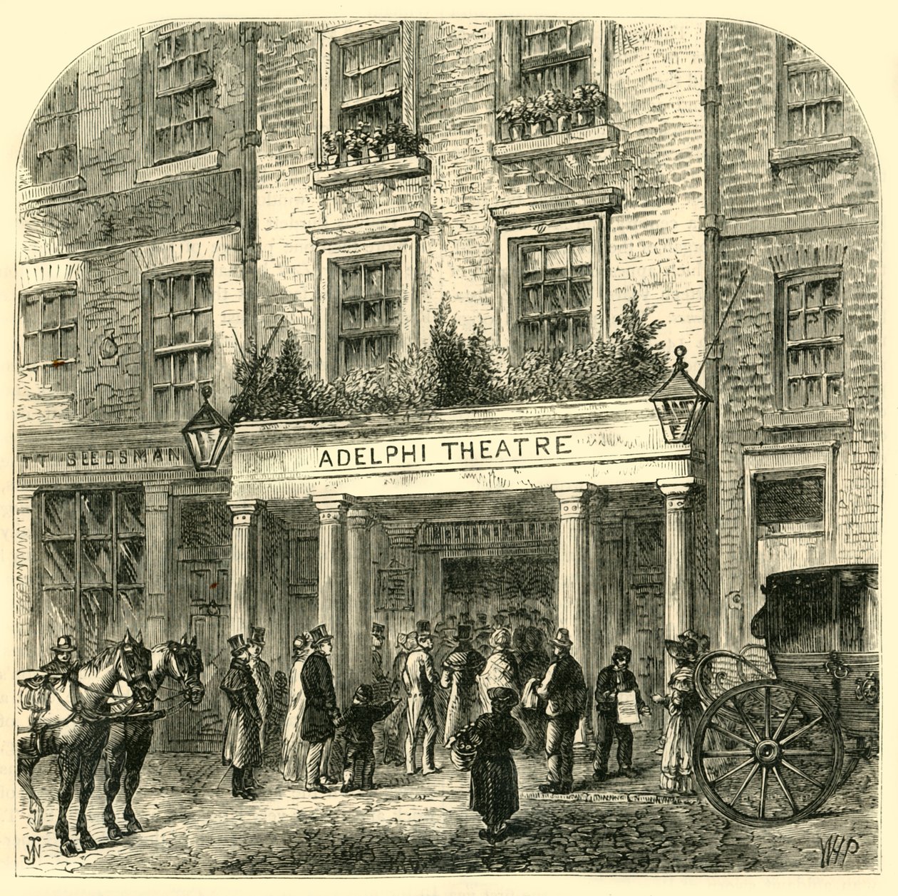 A Régi Adelphi Színház, 1881. alkotó: Unbekannt