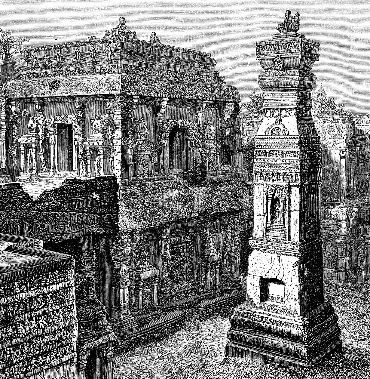 Kailash palota, Ellora, India, 1895 alkotó: Unbekannt