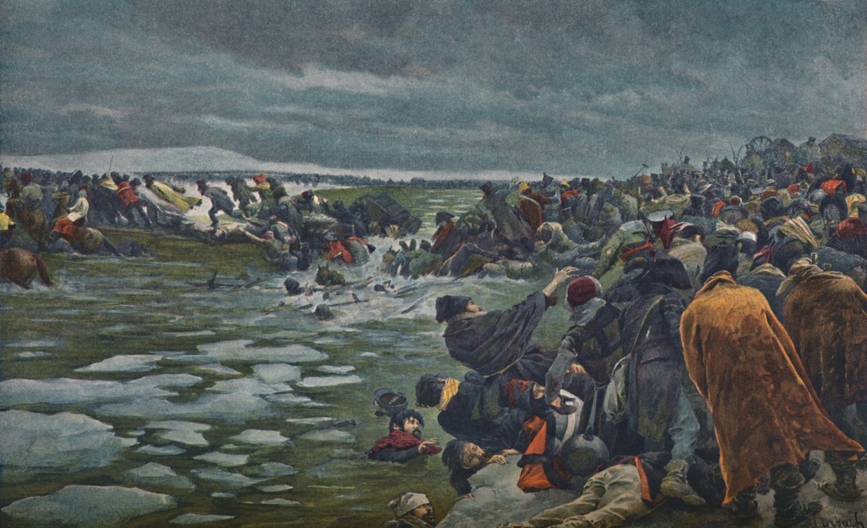 A Beresina átjárója, 1812. november, 1896. alkotó: Unbekannt