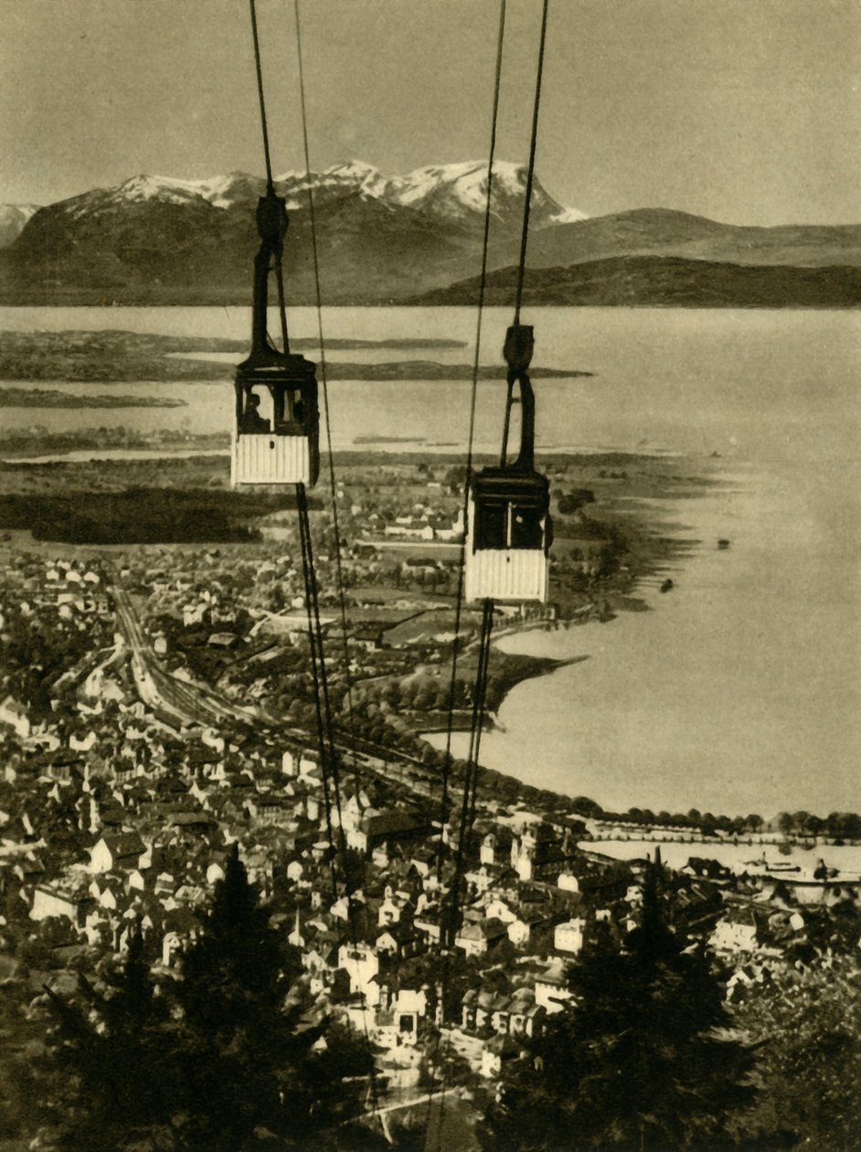 A Pfänderbahn felvonó, Bregenz, Ausztria, 1935. alkotó: Unbekannt