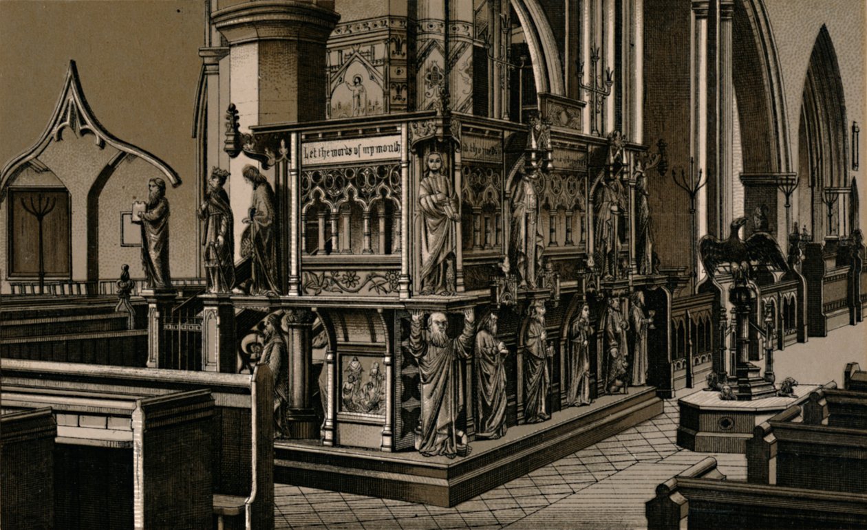 A szószék, Szent Miklós templom, 1880. alkotó: Unbekannt