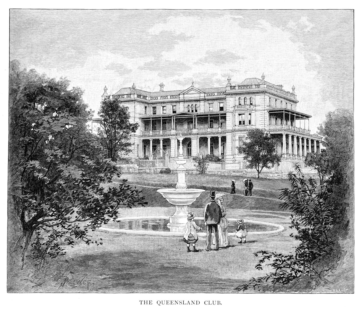 A Queensland Club, Ausztrália, 1886 alkotó: Unbekannt