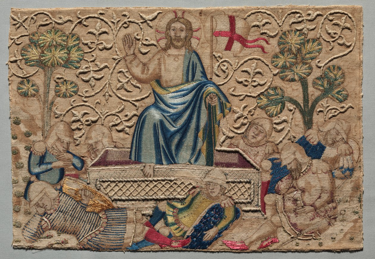 A feltámadás, hímzett oltárfrontról: , 1375-1400. alkotó: Unbekannt
