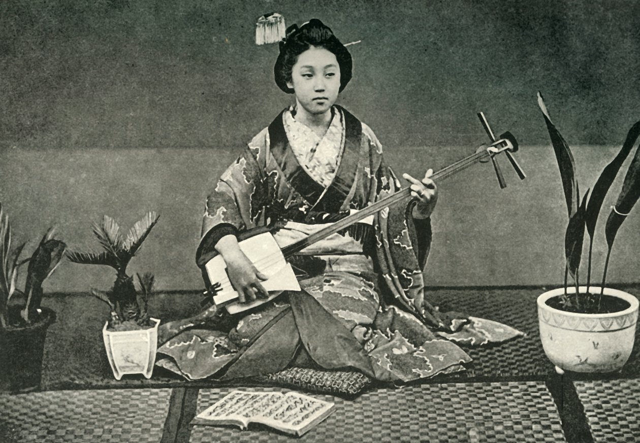 "The Samisen", 1891. alkotó: Unbekannt