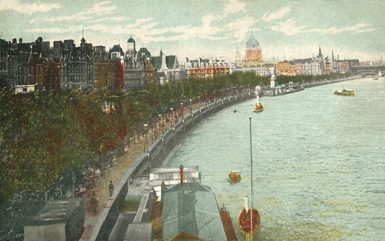 The Thames Embankment, London, 1915. alkotó: Unbekannt