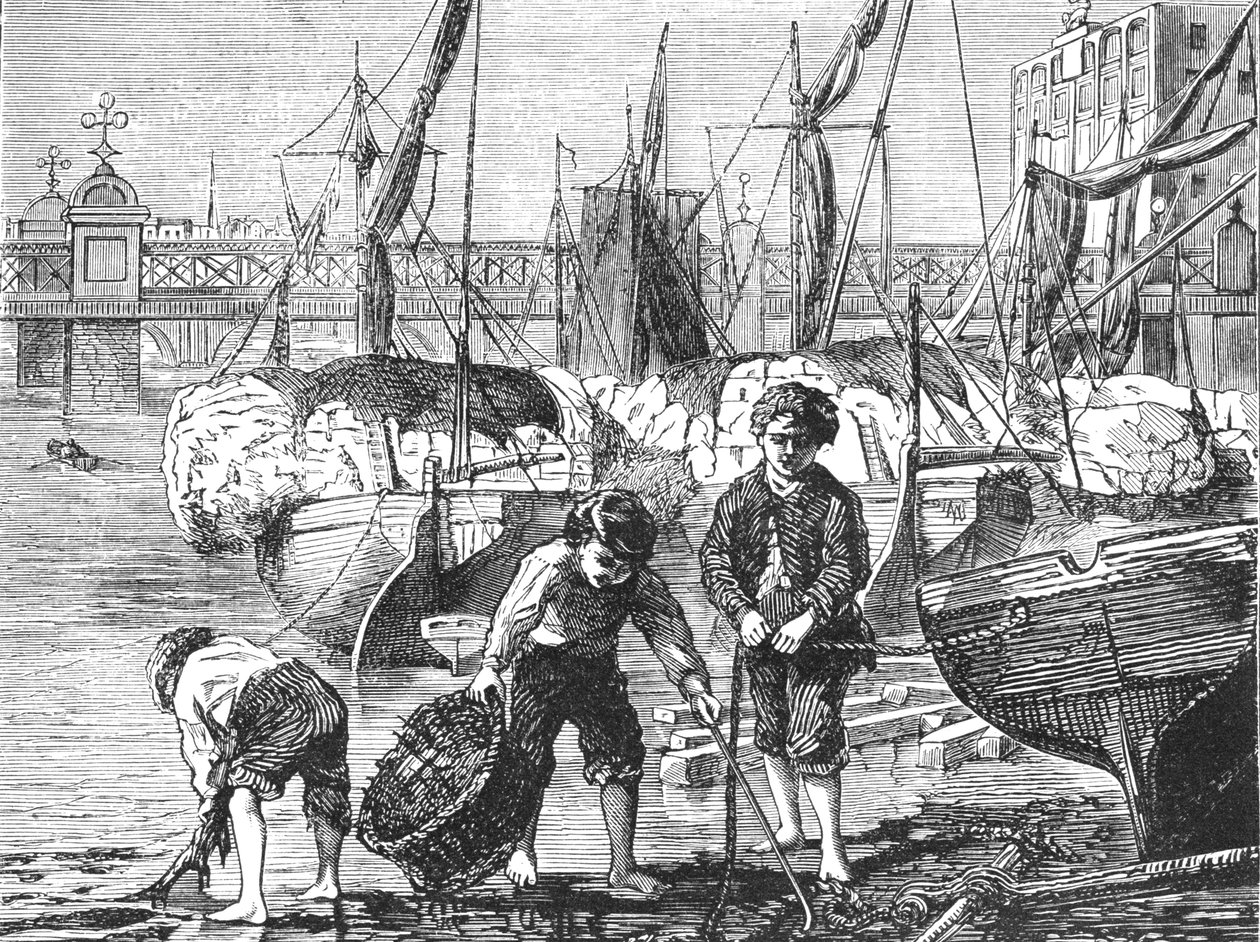 Temze alacsony vízpartnál, 1897. alkotó: Unbekannt