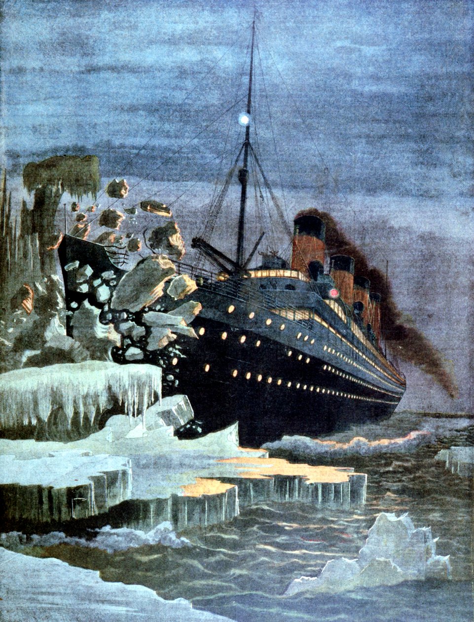 A Titanic jéghegynek ütközik, 1912 alkotó: Unbekannt