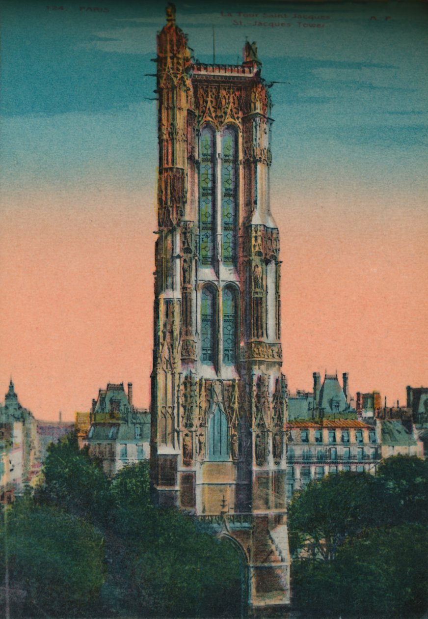 A Tour Saint-Jacques, Párizs, 1920 alkotó: Unbekannt