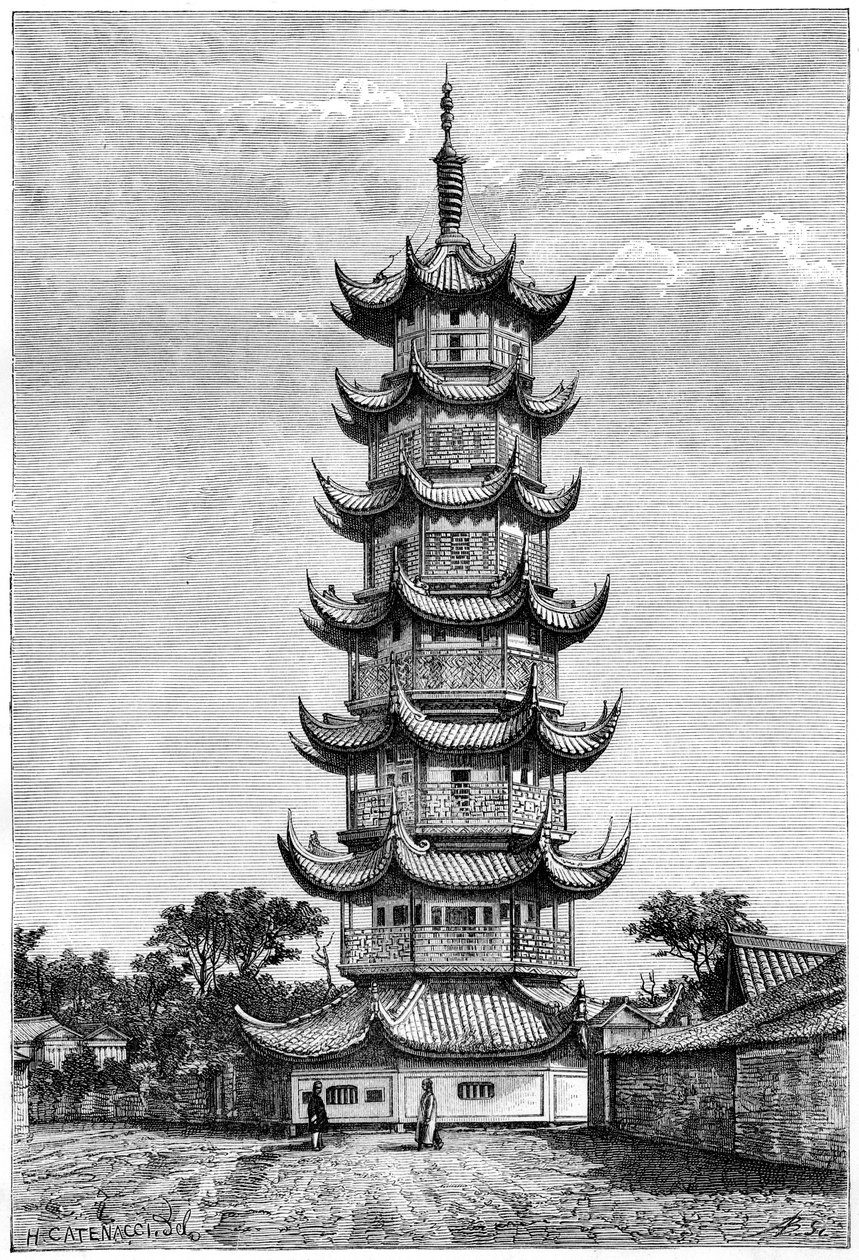 Long-Hua tornya, Sanghaj, Kína, 1895 alkotó: Unbekannt