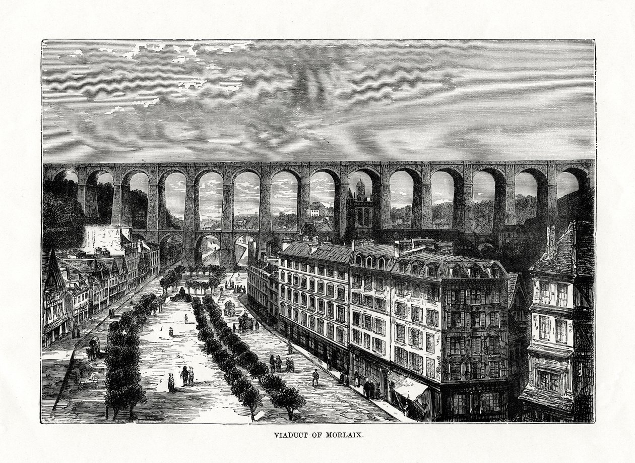 A viadukt Morlaix-ban, Franciaország, 1879 alkotó: Unbekannt
