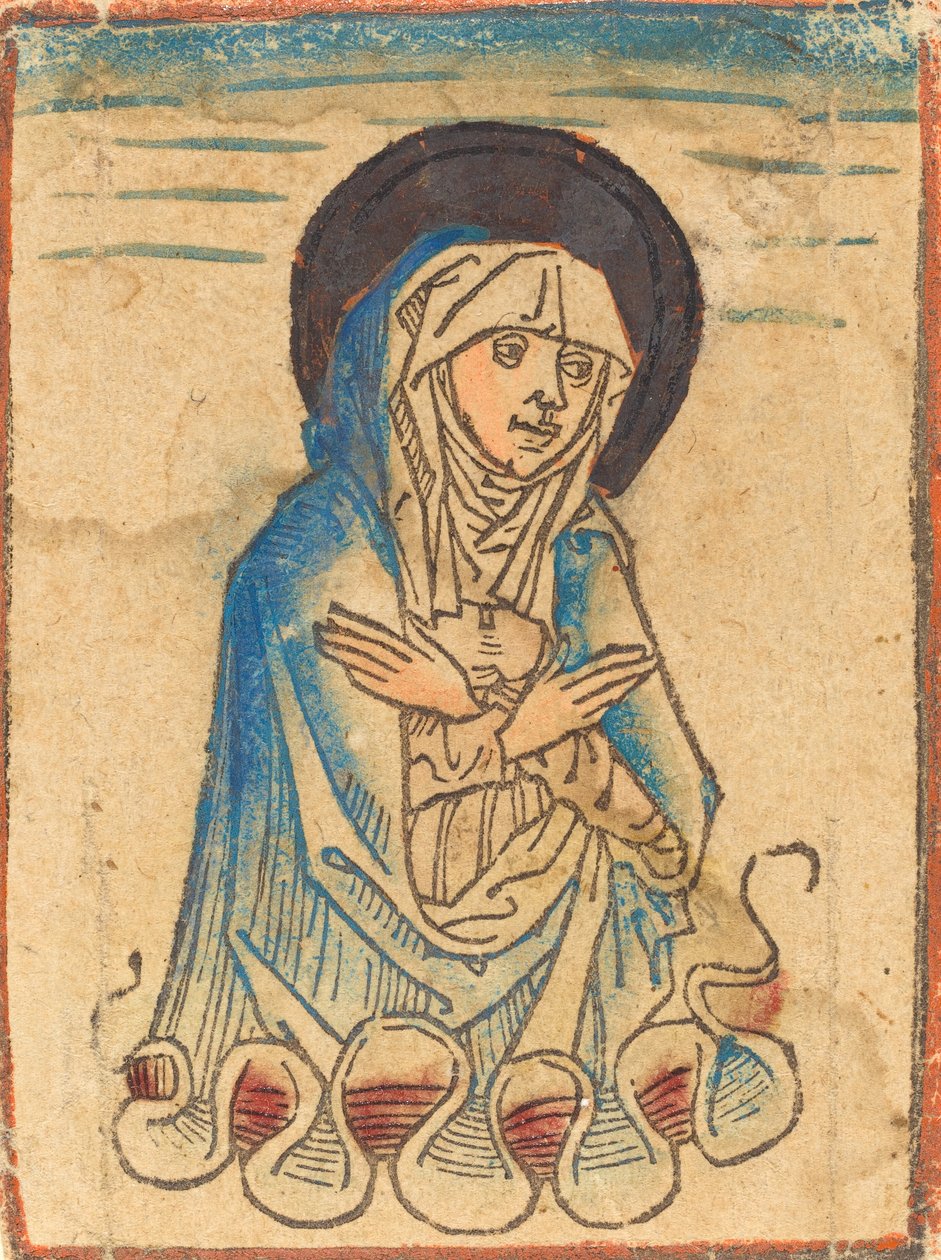 A Szűz a felhőkben c. 14701480. alkotó: Unbekannt