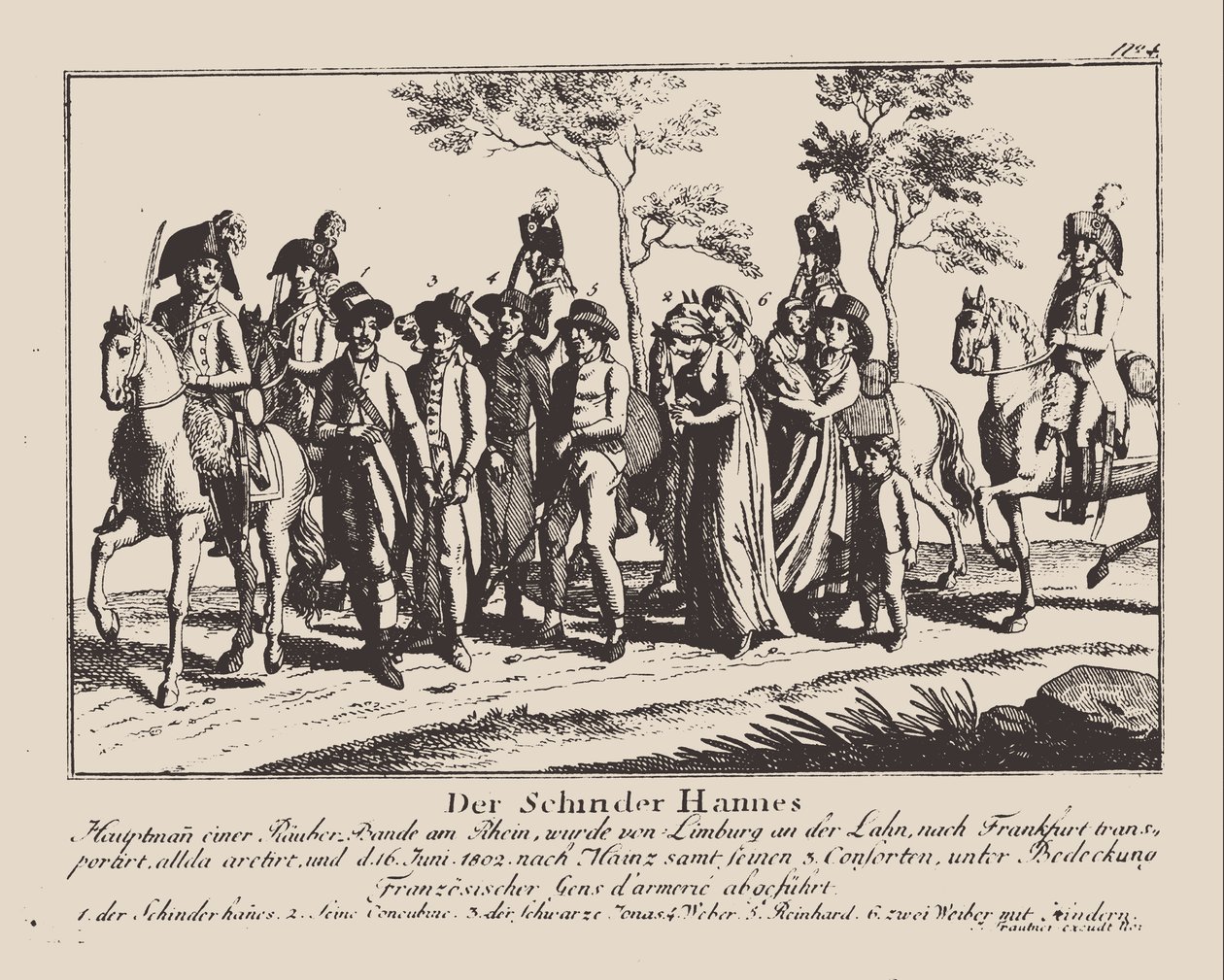 Schinderhannes letartóztatása, 1802. alkotó: Unbekannt