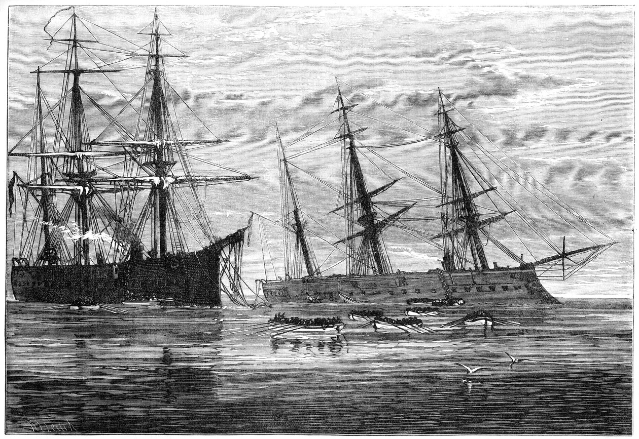 A HMS Vanguard roncsa, 19. század alkotó: Unbekannt