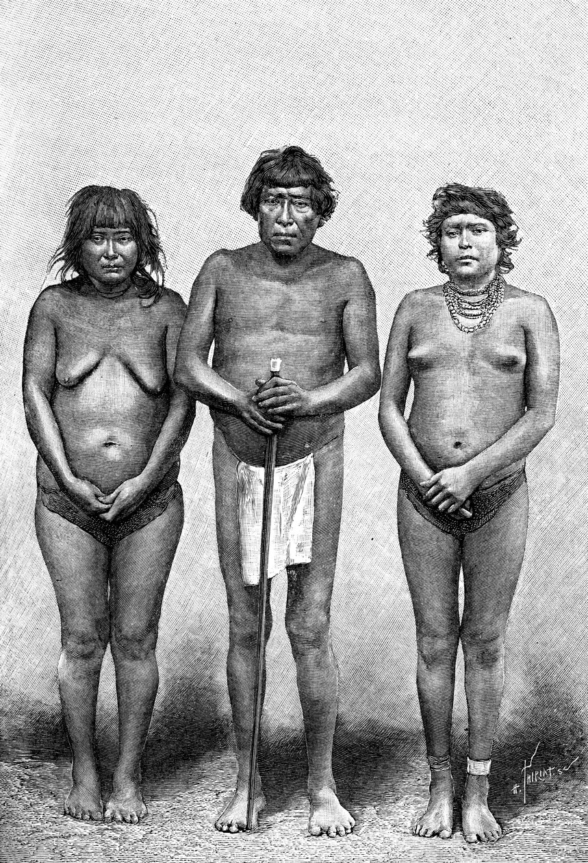 Három Guarauni indián, Venezuela, 1895 alkotó: Unbekannt