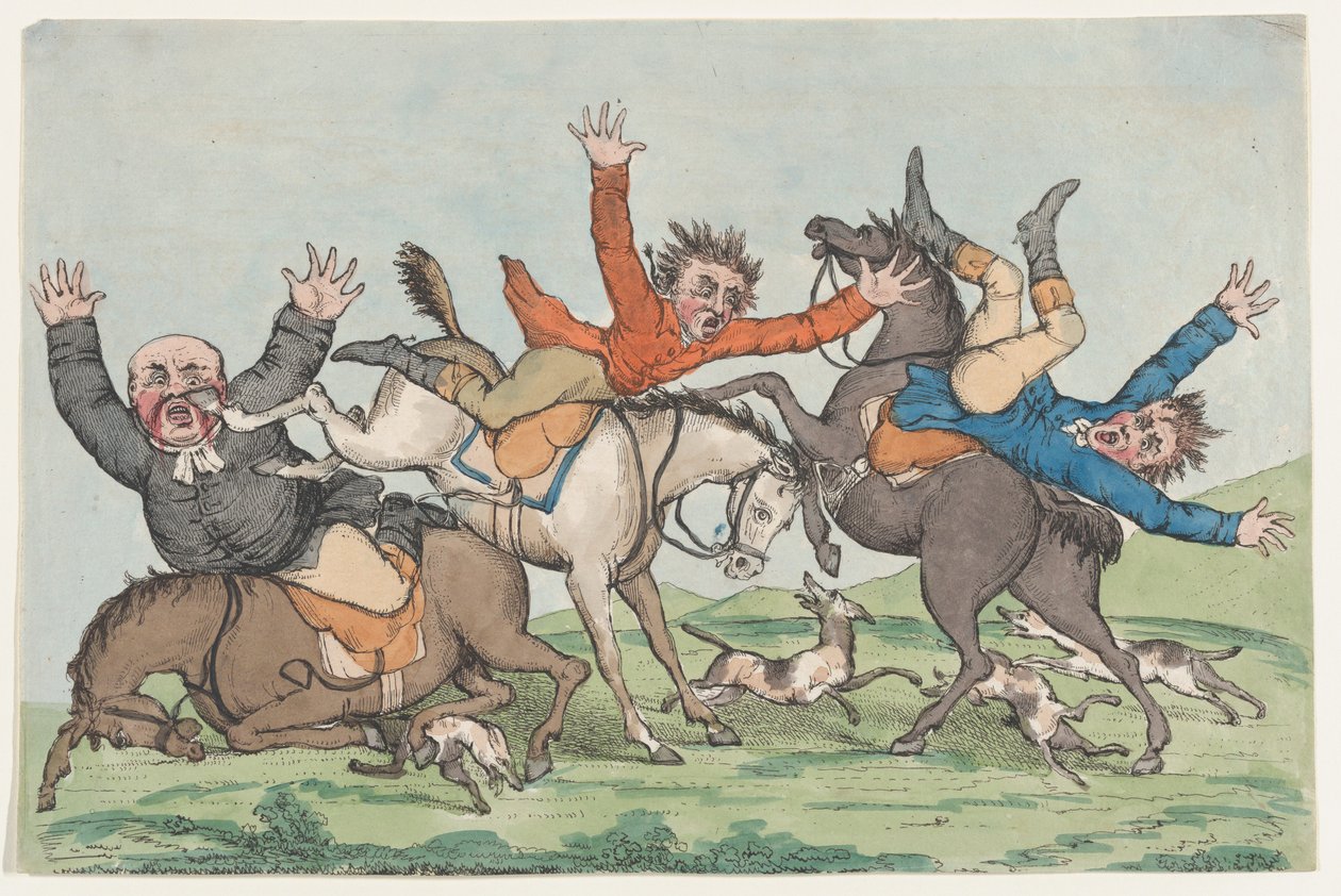 Három lovas leesik a hegyéről, 1780-1820. alkotó: Unbekannt