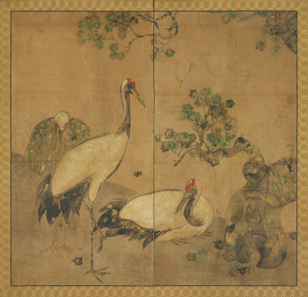 Három daru egy fa alatt, Edo-korszak, 1615-1868. alkotó: Unbekannt