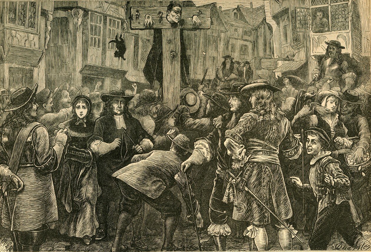 Titus Oates a pilótafülkében, 1685, 1897. alkotó: Unbekannt