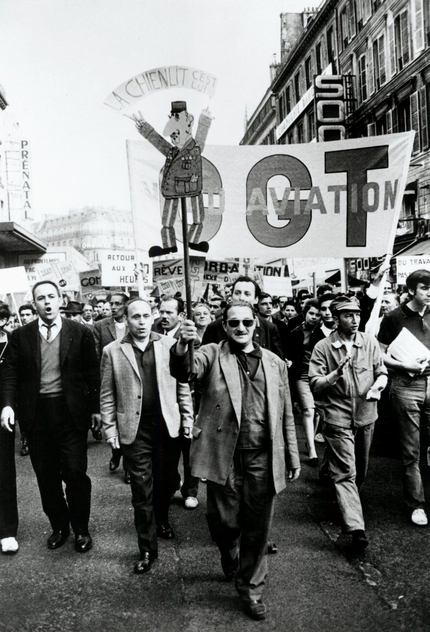 Szakszervezeti felvonulás, Párizs, 1968. alkotó: Unbekannt