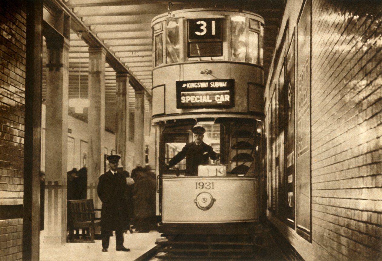 Villamos a Kingsway metróban, London, 1931, 1933. alkotó: Unbekannt