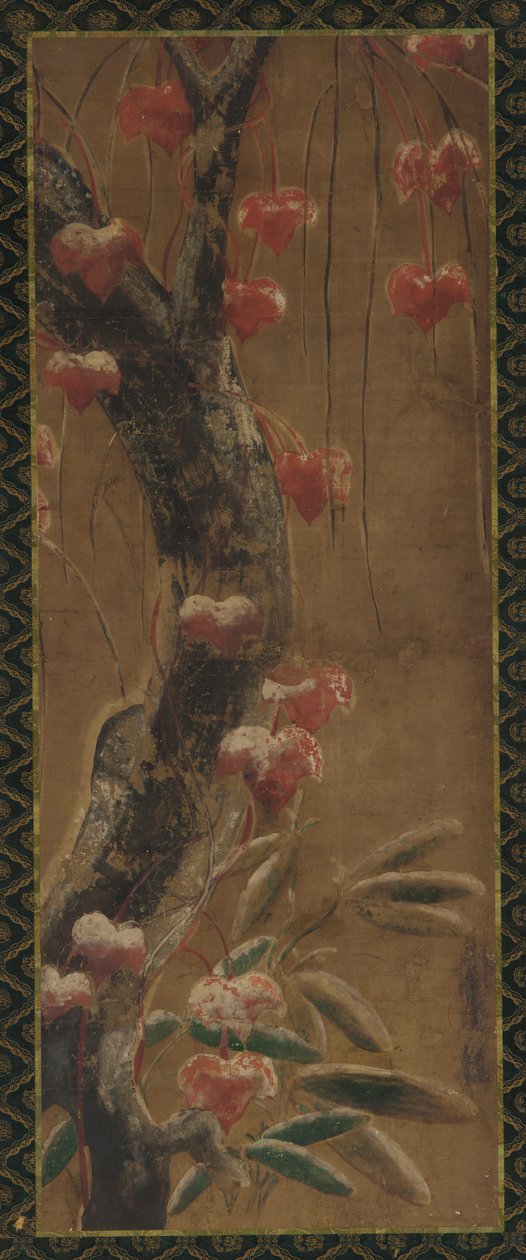 Fa, őszi szőlő és hó, Edo-korszak, 1615-1868. alkotó: Unbekannt
