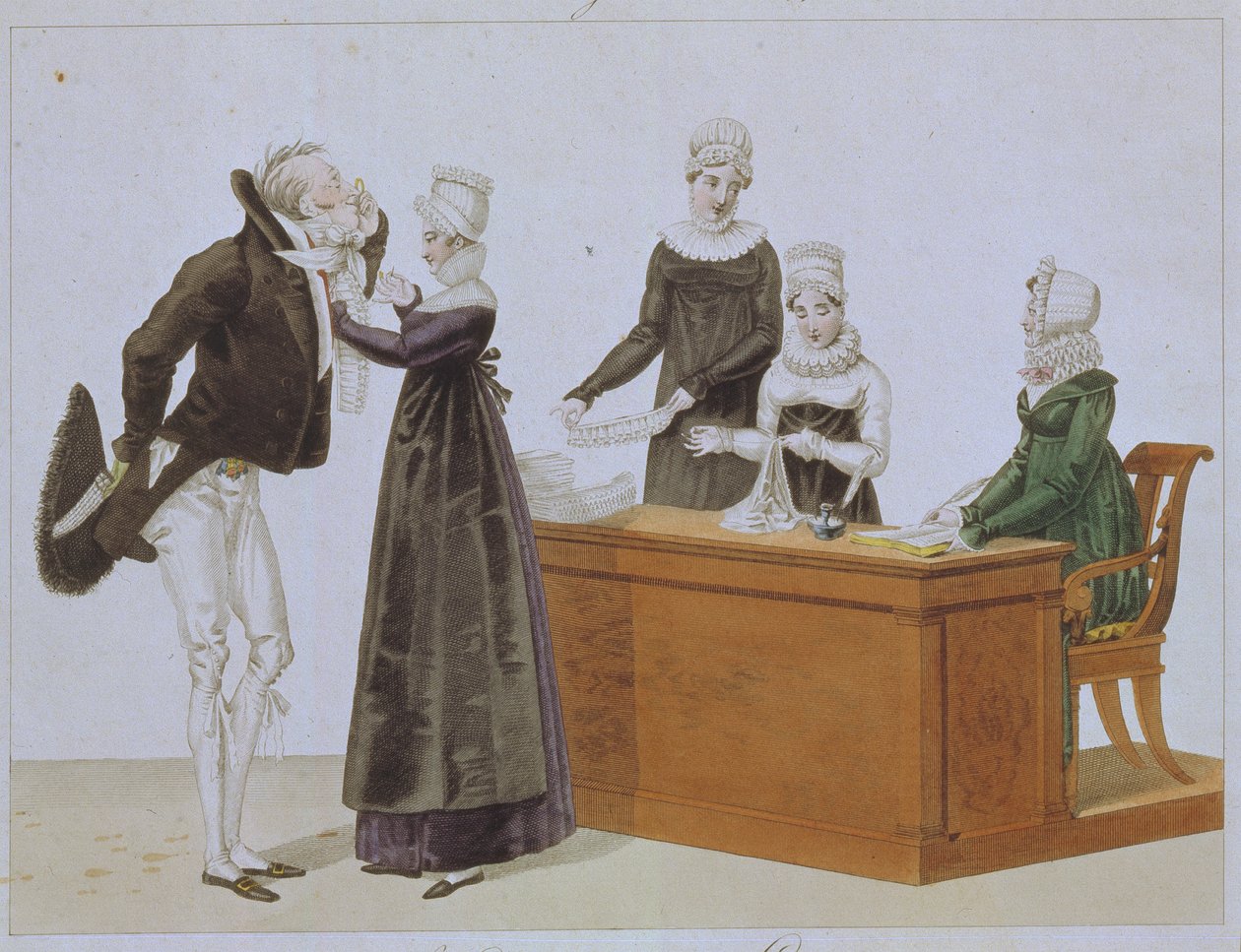 Jabot kipróbálása, c. 1815 alkotó: Unbekannt