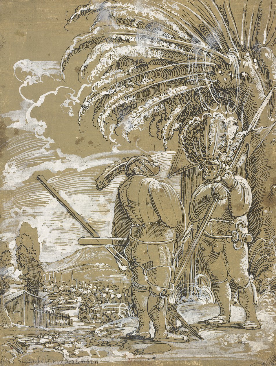 Két Landsknecht, c. 1520 alkotó: Unbekannt