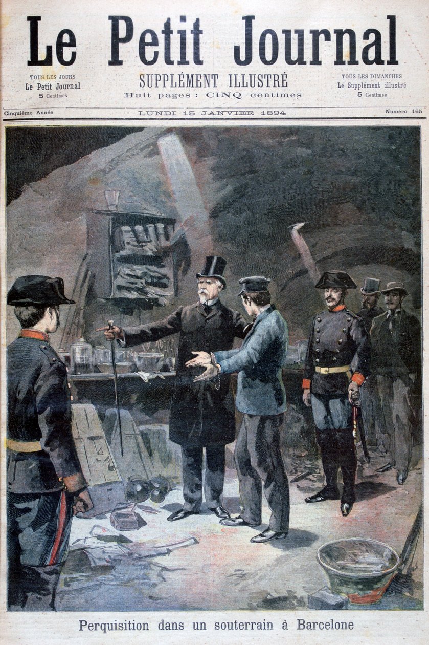 Anarchisták földalatti keresése, Barcelona, 1894 alkotó: Unbekannt