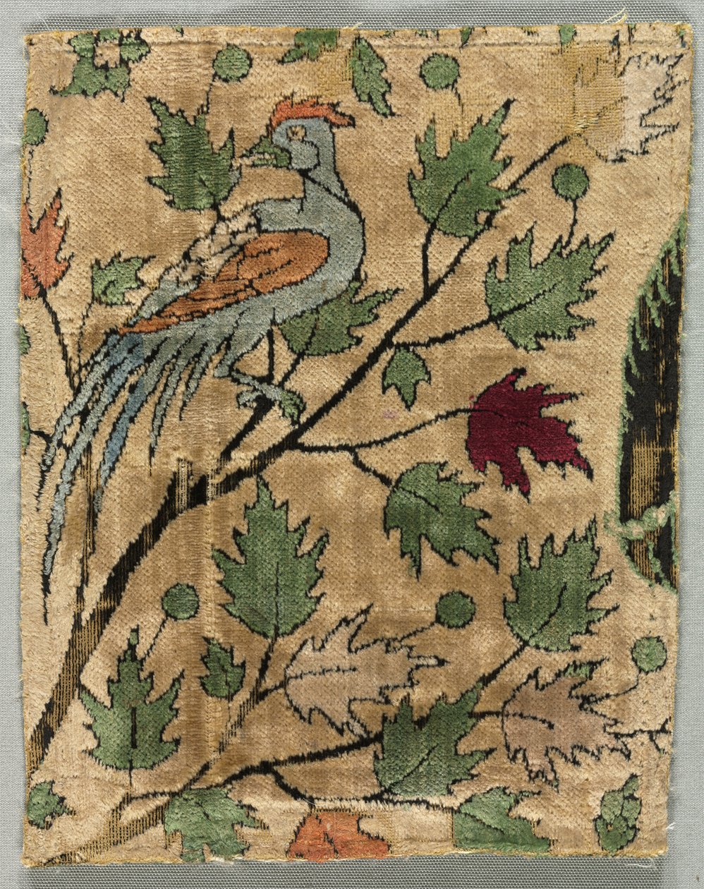 Bársonytöredék, Khusrau Shirin fürdőzést lát, 1550-99. alkotó: Unbekannt