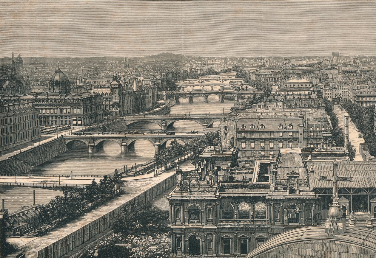 Párizs látképe, a hét hidat mutatja, 1882 alkotó: Unbekannt