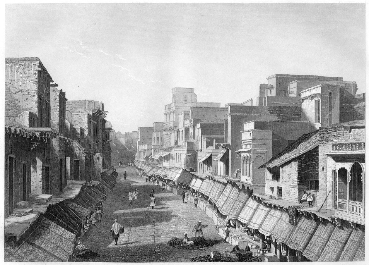 Kilátás a Principal Streetre, Agra, c1860 alkotó: Unbekannt