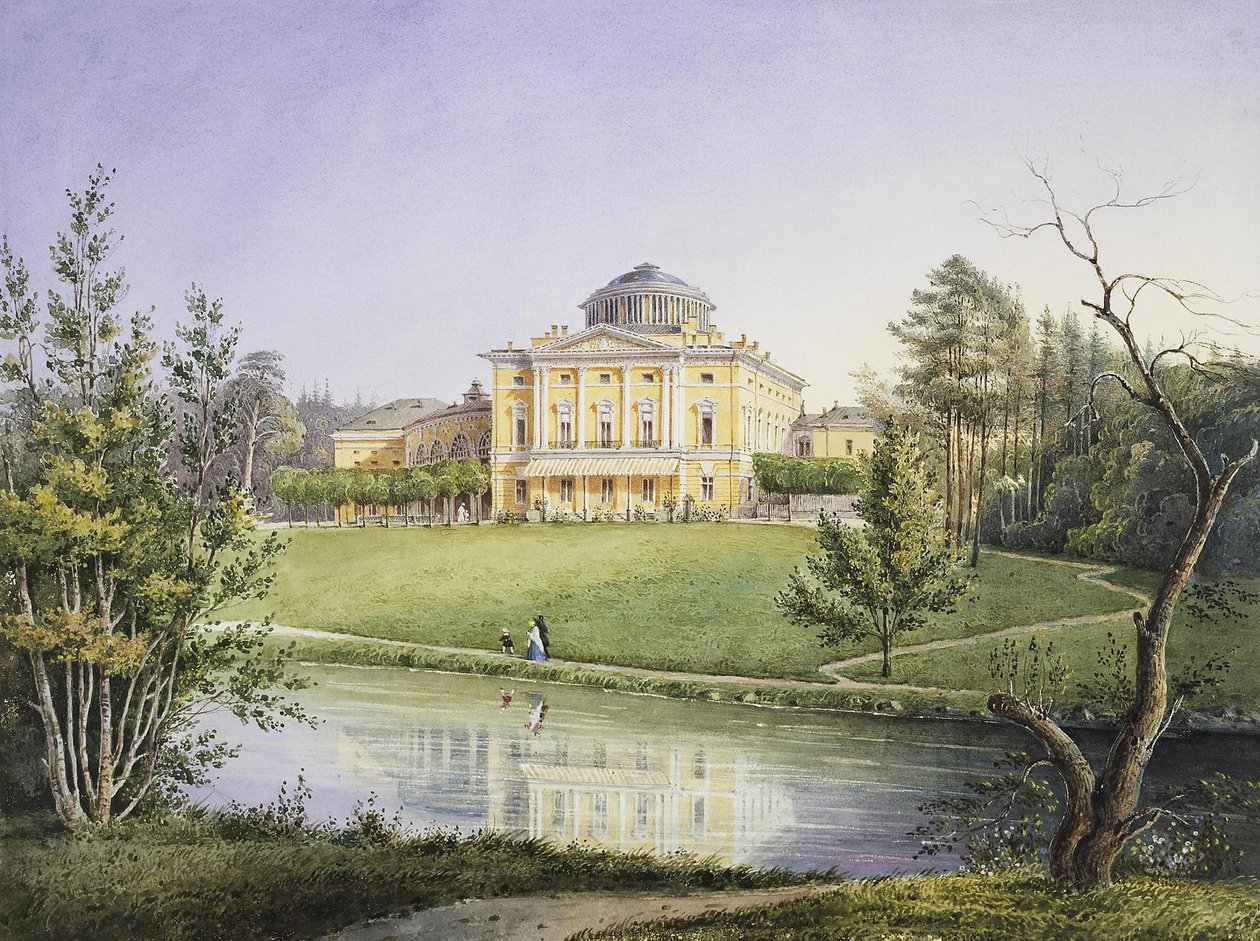 Kilátás a Pavlovszk-palotára, 1847 alkotó: Unbekannt