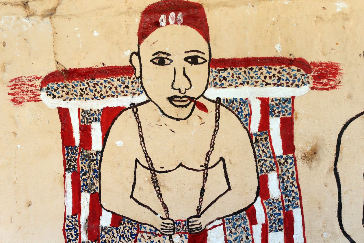 Voodoo falfestmény egy kolostoron. Togoville, Togo alkotó: Unbekannt