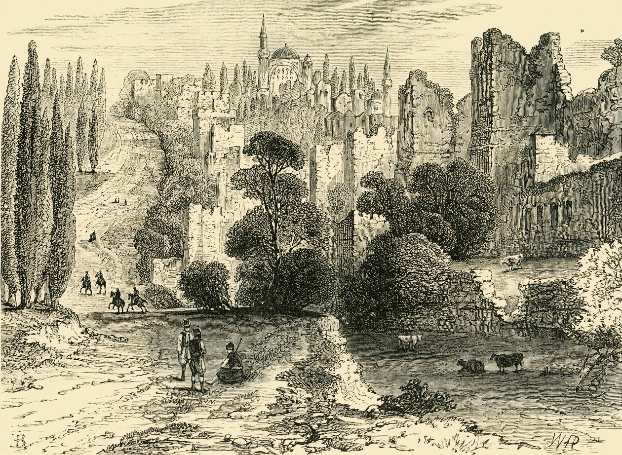 Konstantinápoly falai a 16. században, 1890. alkotó: Unbekannt