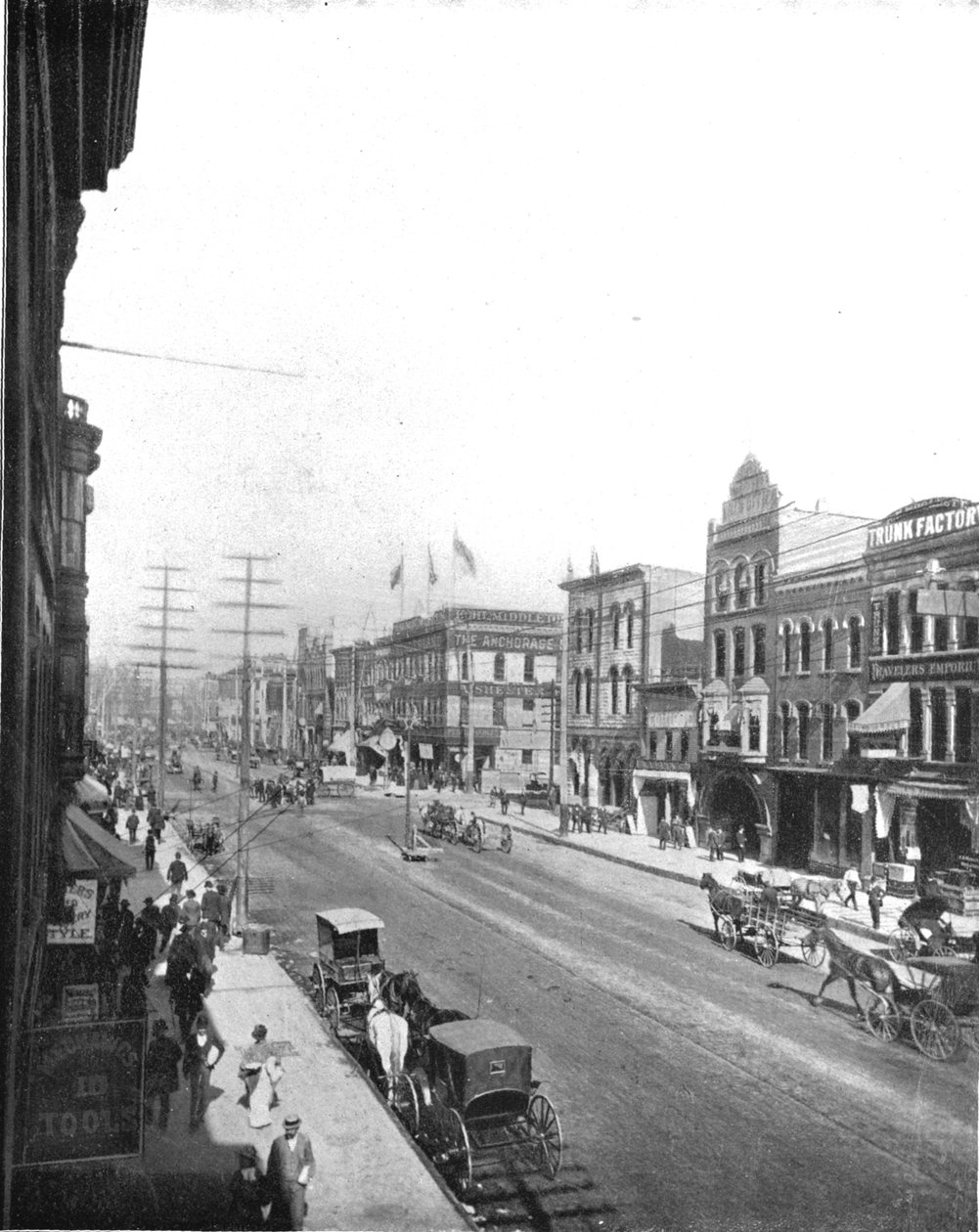 Washington Avenue, Minneapolis, Minnesota, USA, 1900. alkotó: Unbekannt