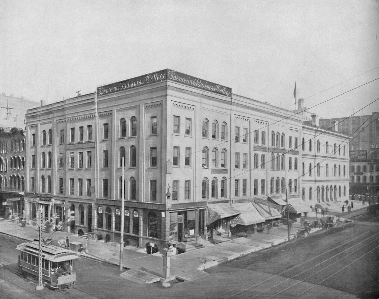 Wisconsin Street és Broadway, Milwaukee, Wisconsin, 1897. alkotó: Unbekannt