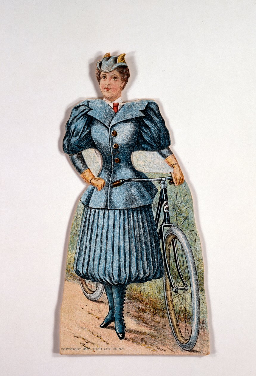 Nő kerékpáros ruhában, amerikai, 1900 alkotó: Unbekannt