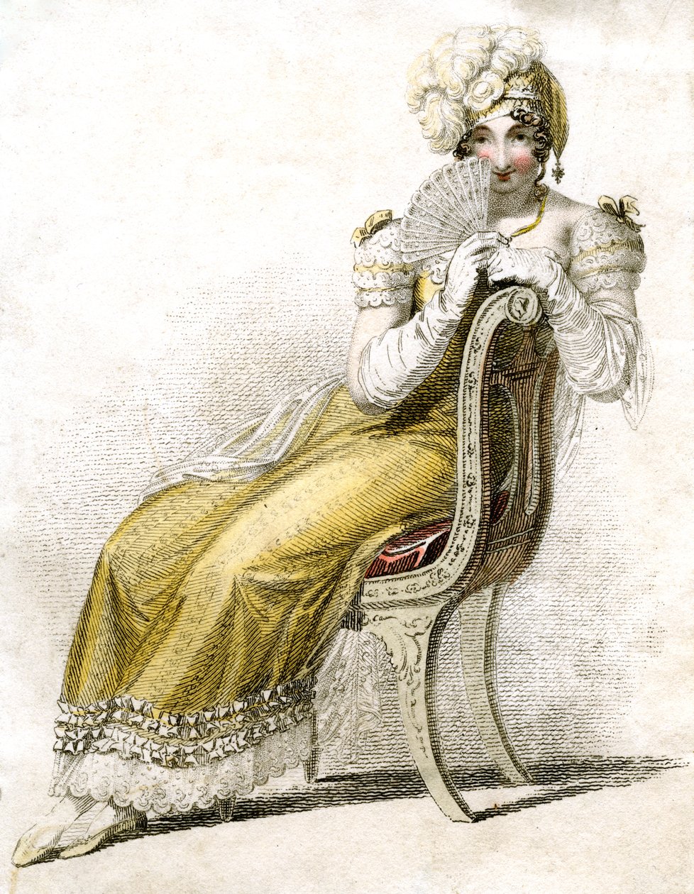 Nő ventilátorral, c1750-1850 alkotó: Unbekannt