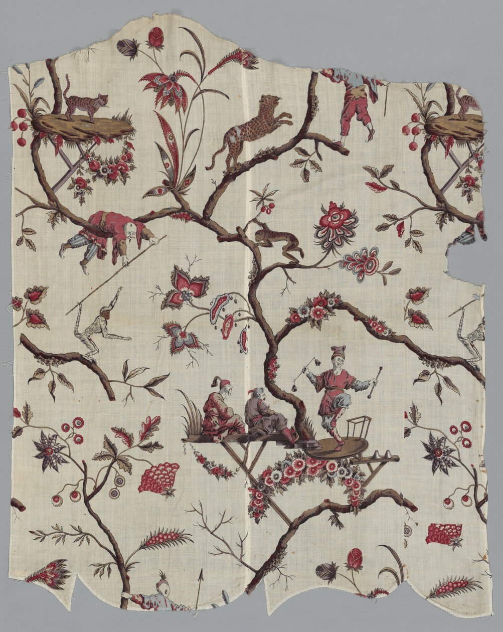 Fatömb nyomott textiltöredékek, c. 1785. alkotó: Unbekannt