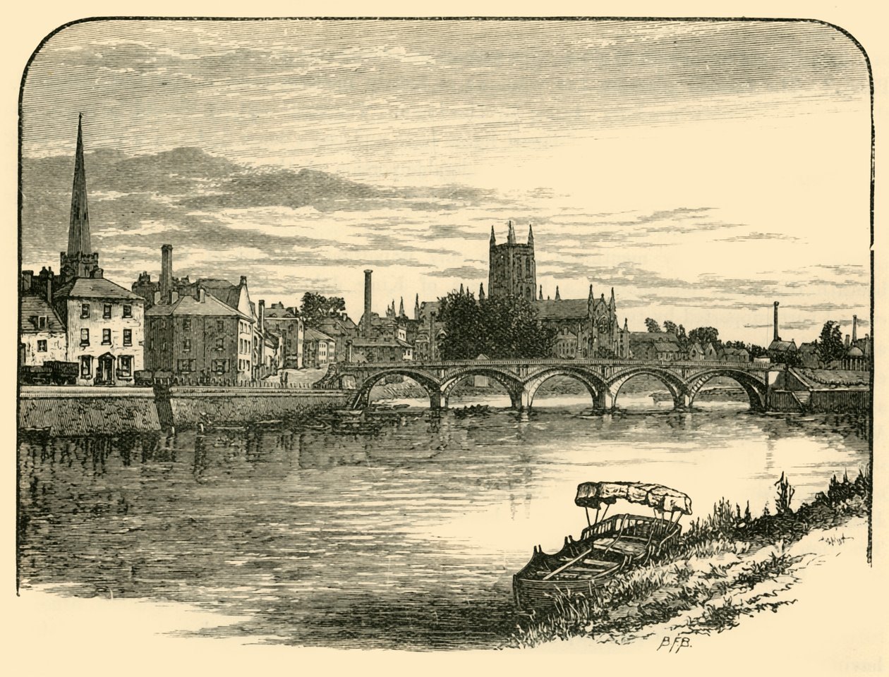 Worcester, a vasúti hídról, 1898. alkotó: Unbekannt
