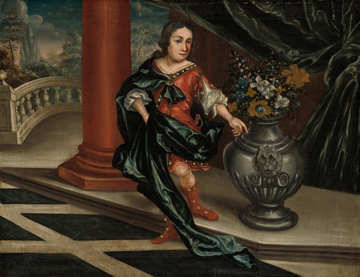 Fiatal férfi a teraszon c. 1730. alkotó: Unbekannt