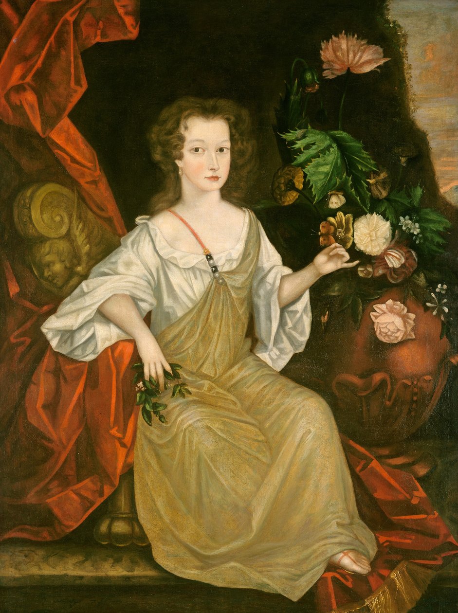 Fiatal nő pillangóval, c. 1710. alkotó: Unbekannt